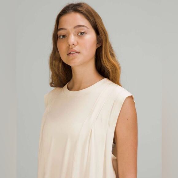 NWT New Lululemon Modal Pleated Shoulder Tank Top in White Opal Size 12 - Picture 3 of 10